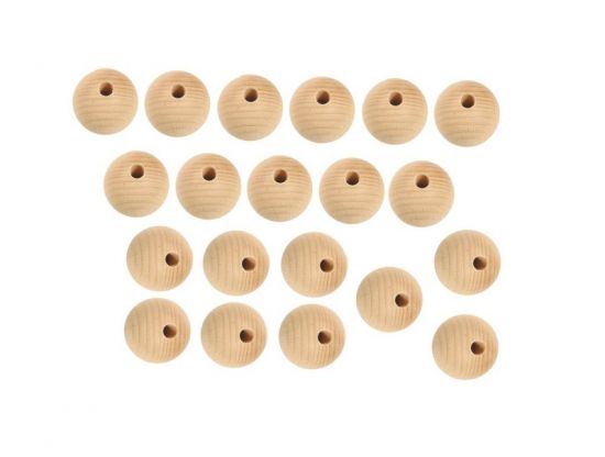 Set 10 margele din lemn gaurite (1,5 cm)