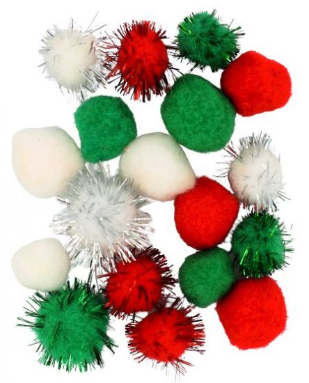 Set 18 pompoane acrilice 2 - 2,5 cm - Christmas
