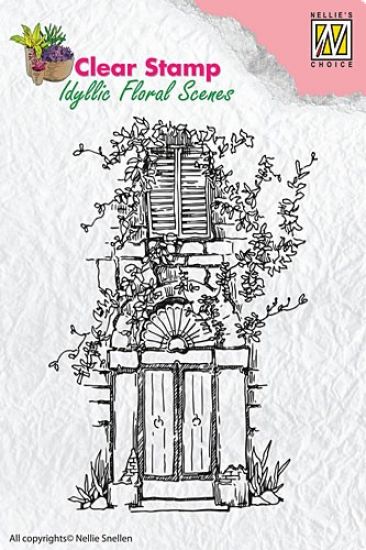 Stampila din silicon Idyllic Floral Scenes - Door with bow & window