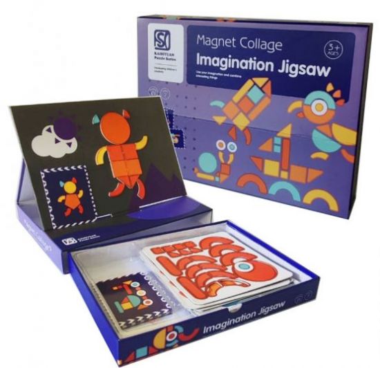 Joc tip carte cu piese cu magnet - Imagination Jigsaw