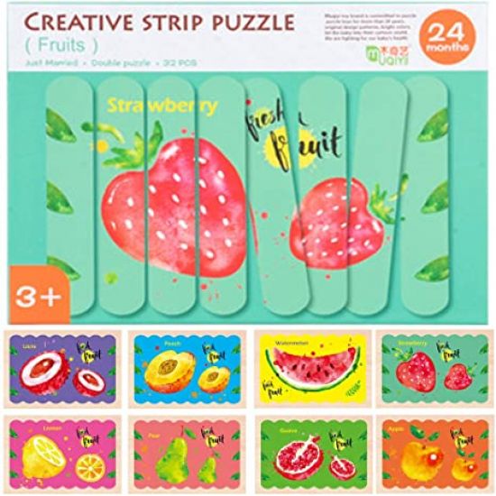Puzzle cu betisoare - Creative Strip Puzzle Fruits