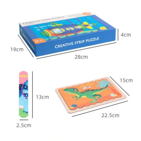 Puzzle cu betisoare - Creative Strip Puzzle Fruits