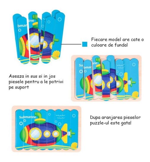 Puzzle cu betisoare - Creative Strip Puzzle Fruits