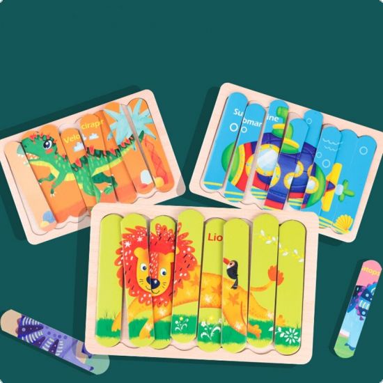 Puzzle cu betisoare - Creative Strip Puzzle Fruits