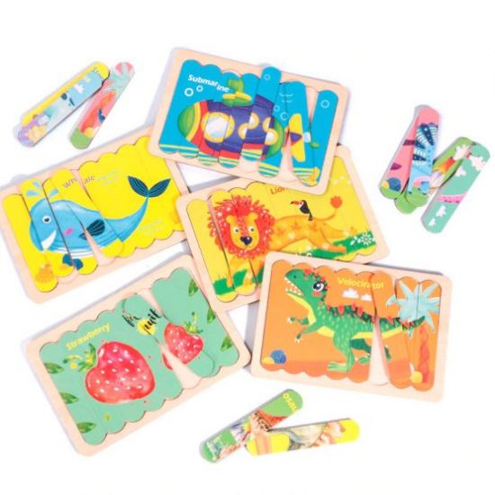 Puzzle cu betisoare - Creative Strip Puzzle Fruits