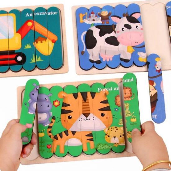 Puzzle cu betisoare - Creative Strip Puzzle Fruits