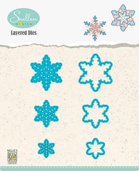 Set 6 matrite Layered Dies Snowflakes - Nr. 1