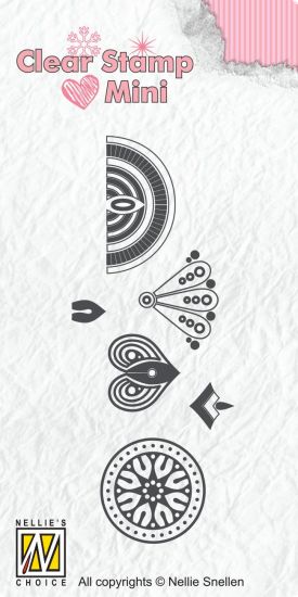 Set 6 stampile din silicon Mandala Mini Flower Stamps - Flower 3