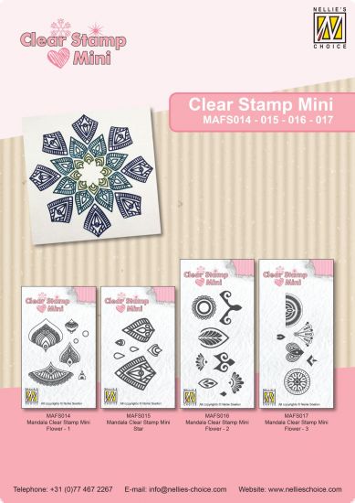 Set 6 stampile din silicon Mandala Mini Flower Stamps - Flower 3