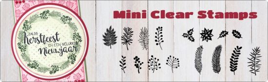 Set 4 mini-stampile din silicon - Holly Leaves
