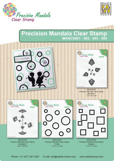 Set 10 stampile din silicon Precision Mandala Stamps - Squares