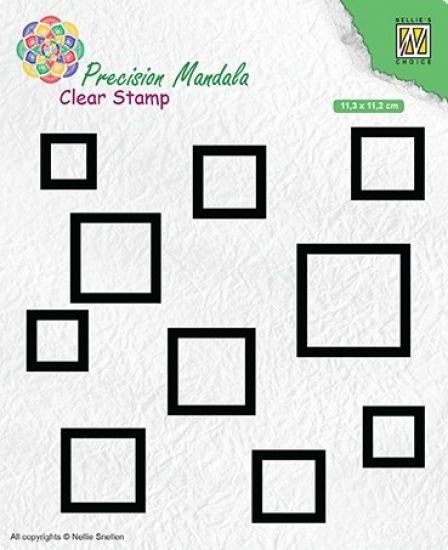 Set 10 stampile din silicon Precision Mandala Stamps - Squares