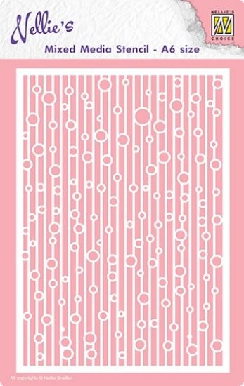 Sablon bricolaj, din plastic - A6 - Mixed Media Lines & Bubbles