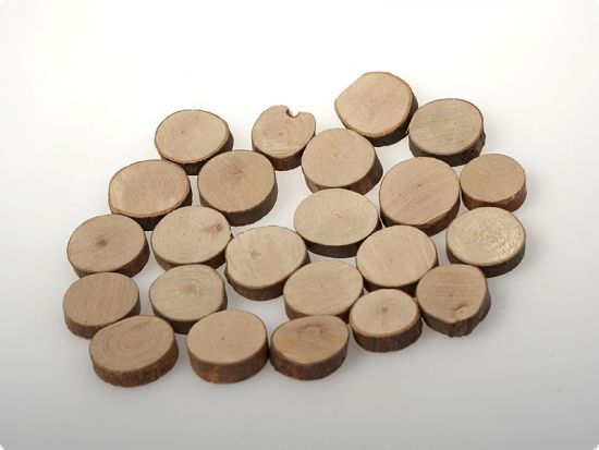 Rondele lemn rotunde 1,5 - 2,2 cm