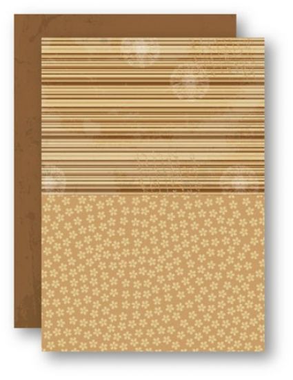 Coala hartie A4 imprimata pe ambele fete cu modele diferite - Brown Flowers