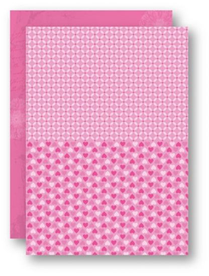 Coala hartie A4 imprimata pe ambele fete cu modele diferite - Pink Hearts