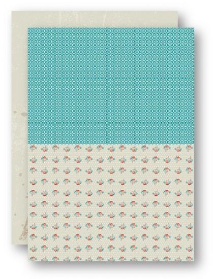 Coala hartie A4 imprimata pe ambele fete cu modele diferite - Turquoise Roses