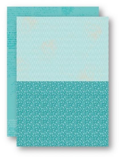 Coala hartie A4 imprimata pe ambele fete cu modele diferite - Turquoise flower - 2