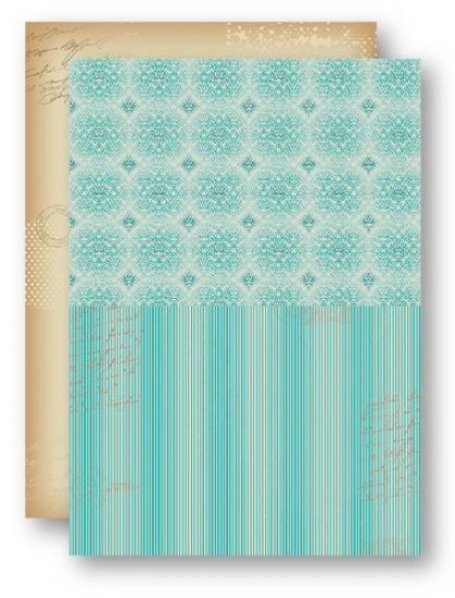 Coala hartie A4 imprimata pe ambele fete cu modele diferite - Turquoise ornament