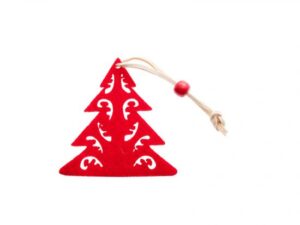 Decoratiune din fetru rosu - Christmas Tree