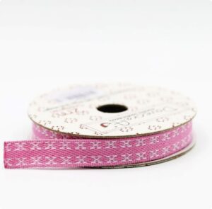 Panglica ripsata - Rosa/ White X