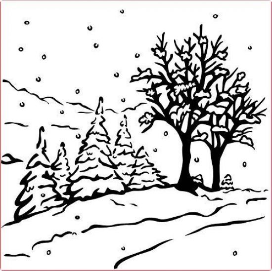 Matrita pentru embosare 13 x 13 cm - Winter landscape