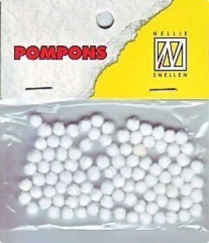 Set 100 pompoane acrilice 5 mm - White