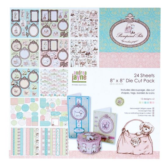Set 24 folii decupaj colaj - Pampered Pets