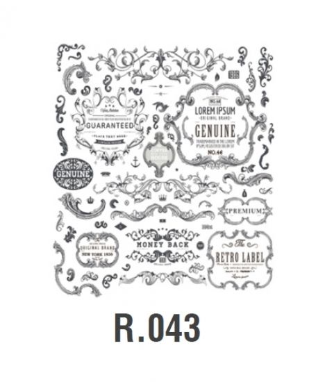 Sticker de transfer Rub-On Black - R 043