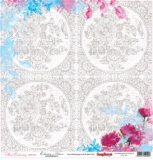 Coala hartie cu 2 fete diferit imprimate, 30,5 x 30,5 cm - Floral Embroidery Patterns