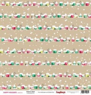 Coala hartie cu 2 fete diferit imprimate, 30,5 x 30,5 cm - Happy Holiday Snow in Town