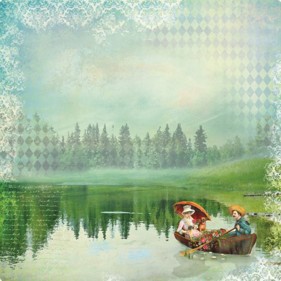 Coala hartie cu 2 fete diferit imprimate, 30,5 x 30,5 cm - Holiday Romance - At The Lake