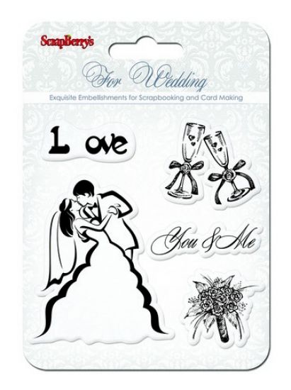 Set 5 stampile din silicon - Wedding - You and Me