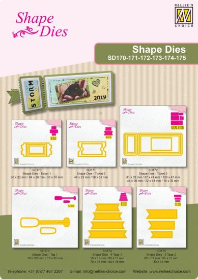 Set 2 matrite Nellies Shape Tickets and tags - Ticket 2