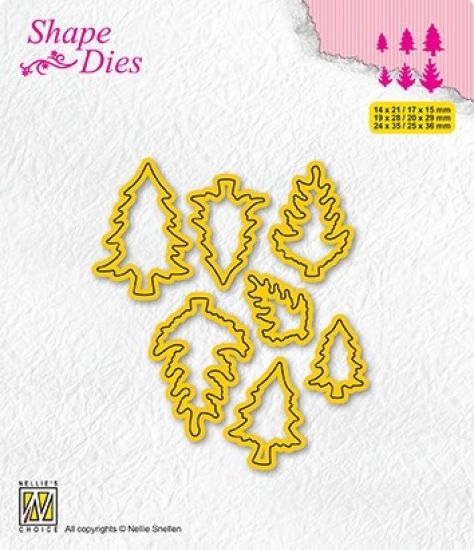Set 6 matrite Nellies Shape - Mini Dies Pinetrees 1