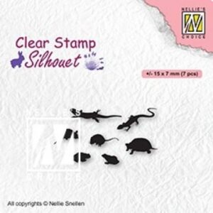 Set 7 stampile din silicon - Silhouette - Small animals