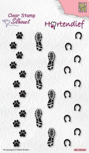 Set 3 stampile din silicon - Silhouette - Footprints