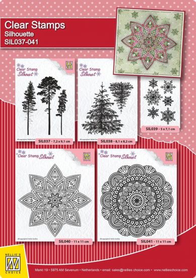 Set 2 stampile din silicon - Silhouette - Christmas 2 Fir Trees
