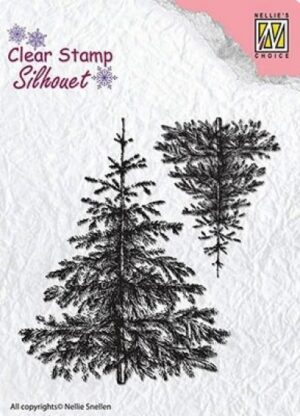 Set 2 stampile din silicon  - Silhouette - Christmas 2 Fir Trees