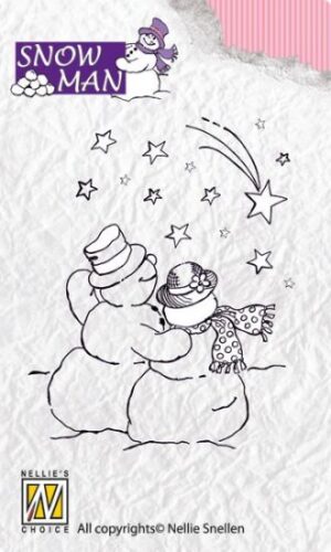 Stampila din silicon Snowmen - Falling star