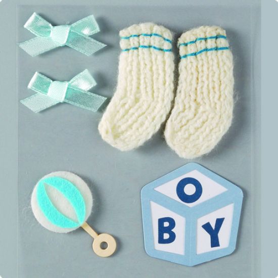 Set aplicatii din textil si carton cu adeziv - Baby Boy Accessories