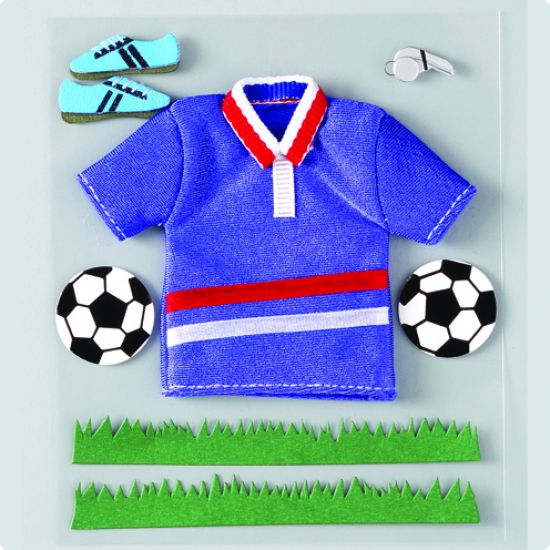 Set aplicatii din textil si carton cu adeziv - Soccer