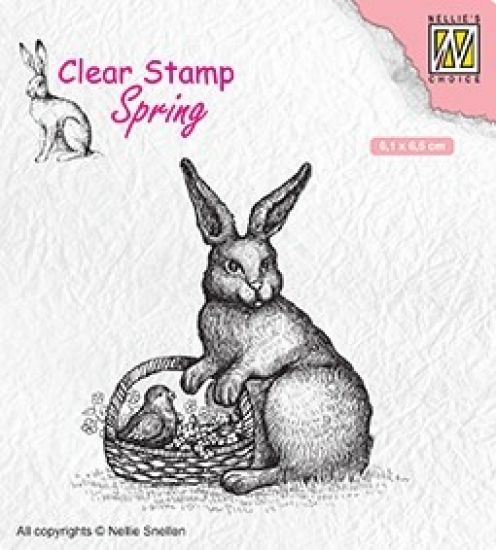 Stampila din silicon - Spring - Easter Hare with Basket