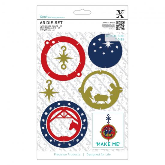 Set 7 matrite pentru taiat A5 - Nativity Bauble