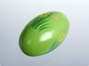 Instrument muzical maracas ou mic verde cu flori galbene
