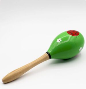 Instrument muzical maracas mare - Verde cu gargarita