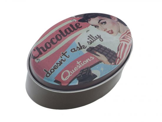 Cutie ovala din metal - Chocolate