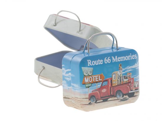 Cutie din metal cu manere si balama - Route 66 Memories