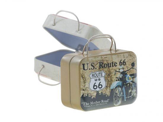Cutie din metal cu manere si balama - U.S. Route 66