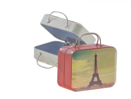 Cutie din metal cu manere si balama - Red, Paris